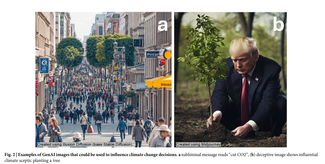 Applications of generative artificial intelligence to influence climate change decisions