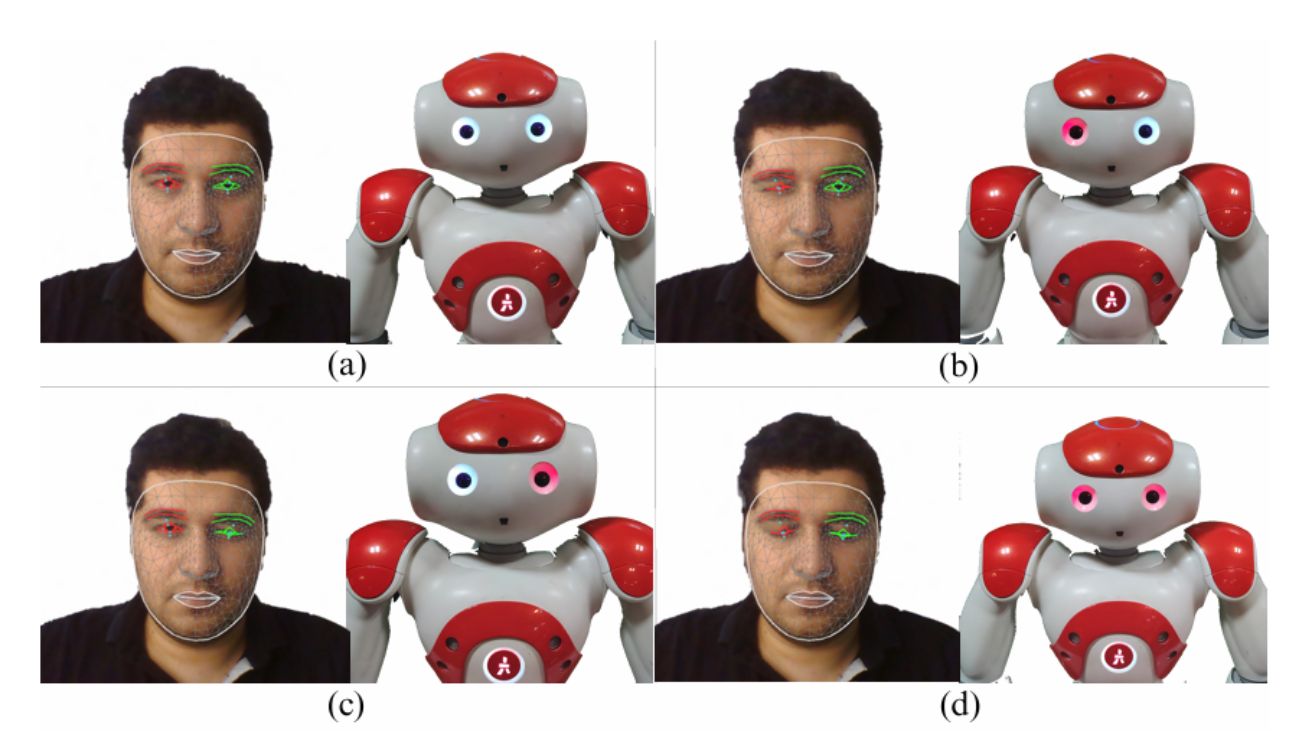 Real-Time Imitation of Human Head Motions, Blinks and Emotions by Nao Robot: A Closed-Loop Approach