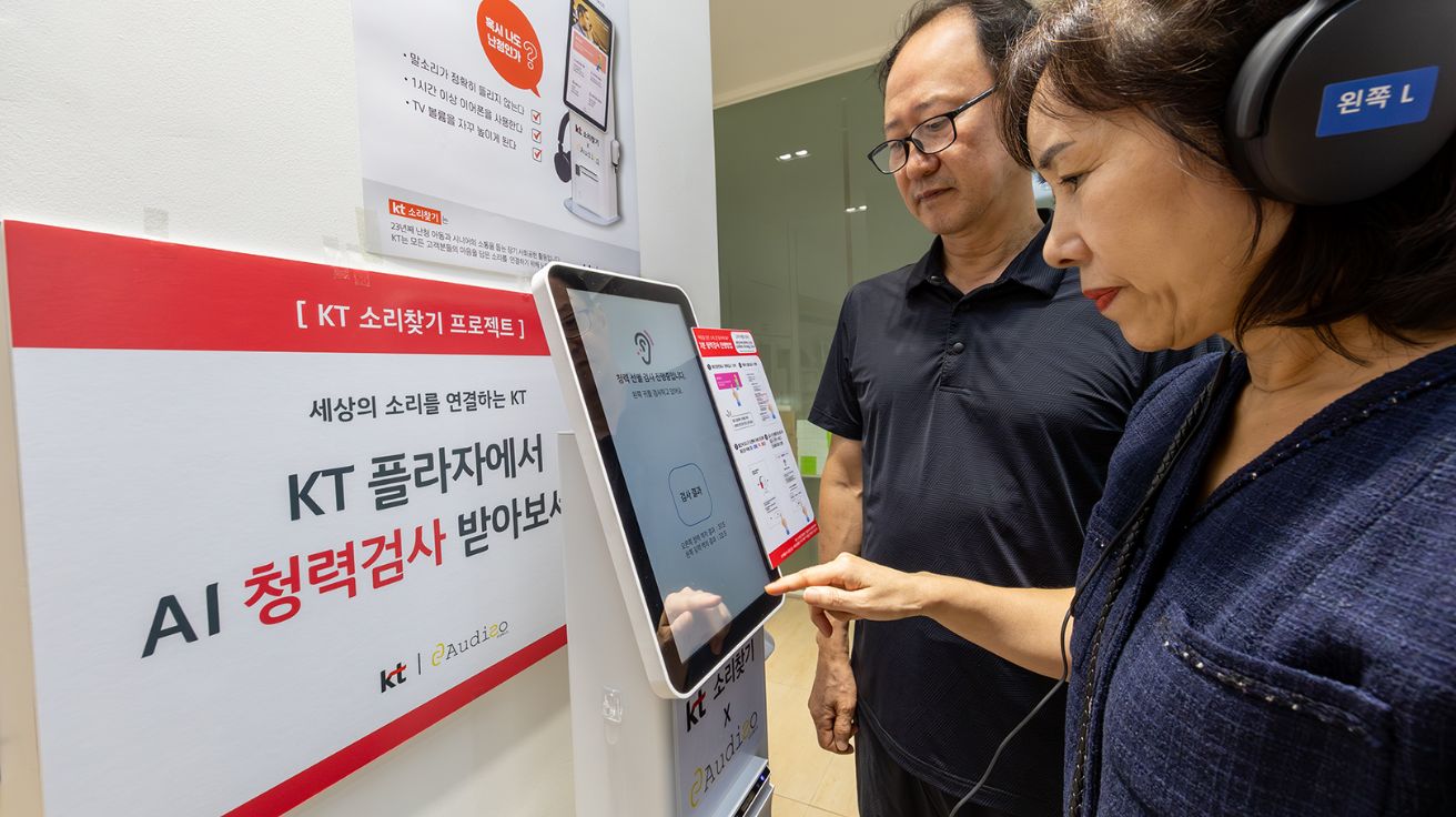 ‘AI로 청력 검사해드립니다’… KT, 일부 매장서 AI 청력검사 키오스크 시범 운영