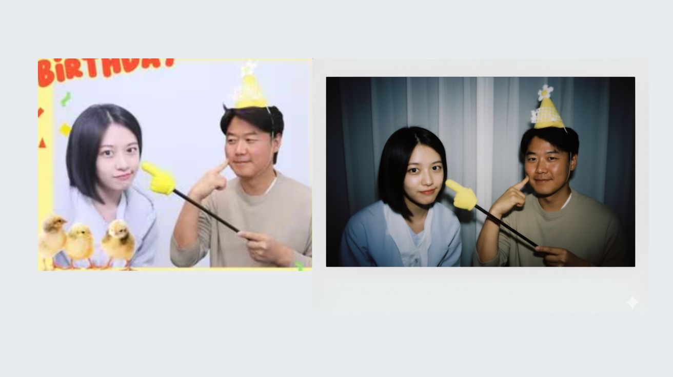 [AI 트렌드] 최애와 찍은 인생네컷, 자연스러운 폴라로이드 사진으로 만들기