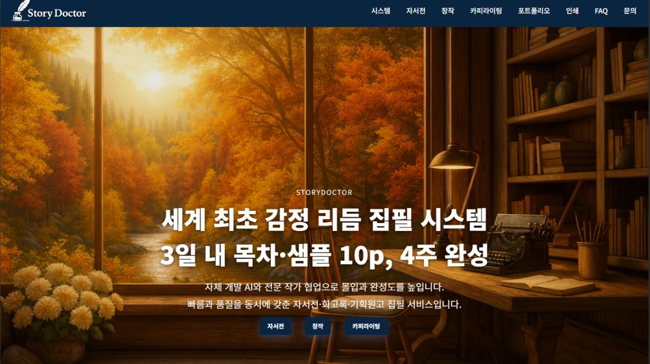 AI+전문 작가 글쓰기 플랫폼 ‘스토리닥터’ 출시… ‘3일 샘플·100% 환불 보장’