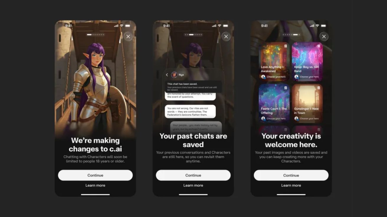 캐릭터AI, 미성년자 챗봇 차단하고 '스토리' 기능으로 대체