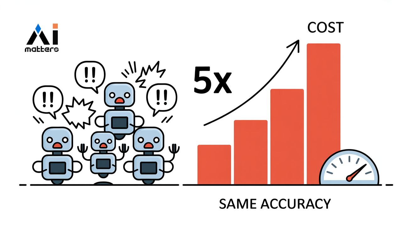 AI 여러 개 쓰면 답 정확해진다더니... 토큰비용 5배에 정답률은 제자리