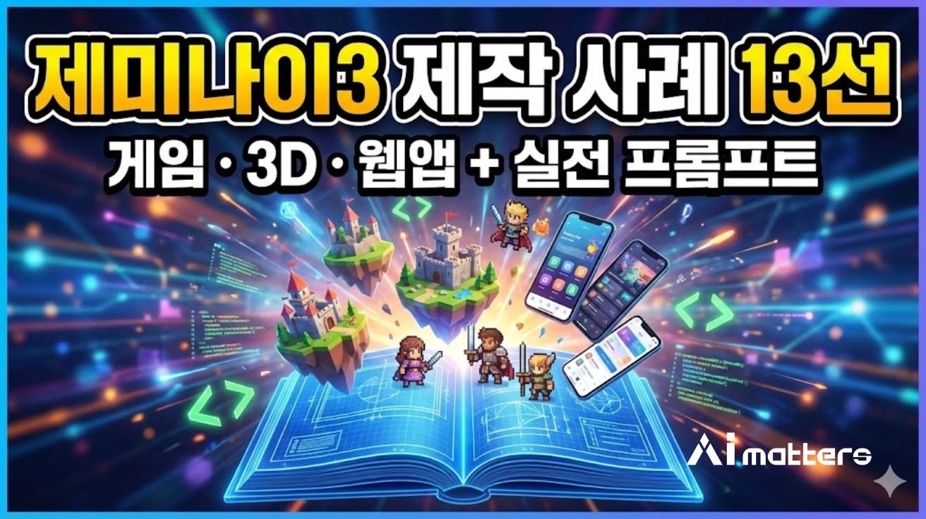 제미나이3 활용법: 게임·3D·웹앱 제작 사례 13가지 + 실전 프롬프트
