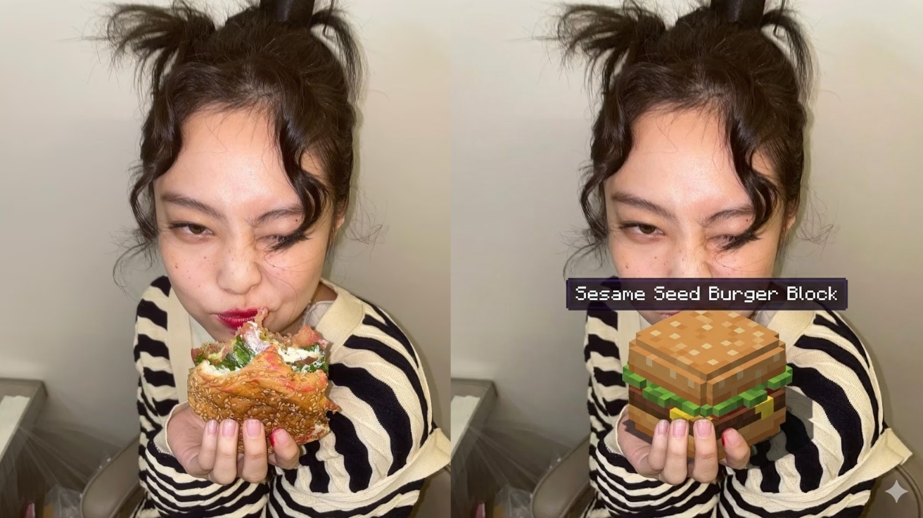[AI 트렌드] 연말 모임 사진을 특별하게! 제미나이 마인크래프트 픽셀 음식 만들기