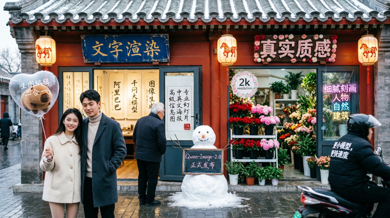 "한자도 완벽 재현"… 알리바바 Qwen-Image-2.0, 이미지 속 텍스트 문제 해결