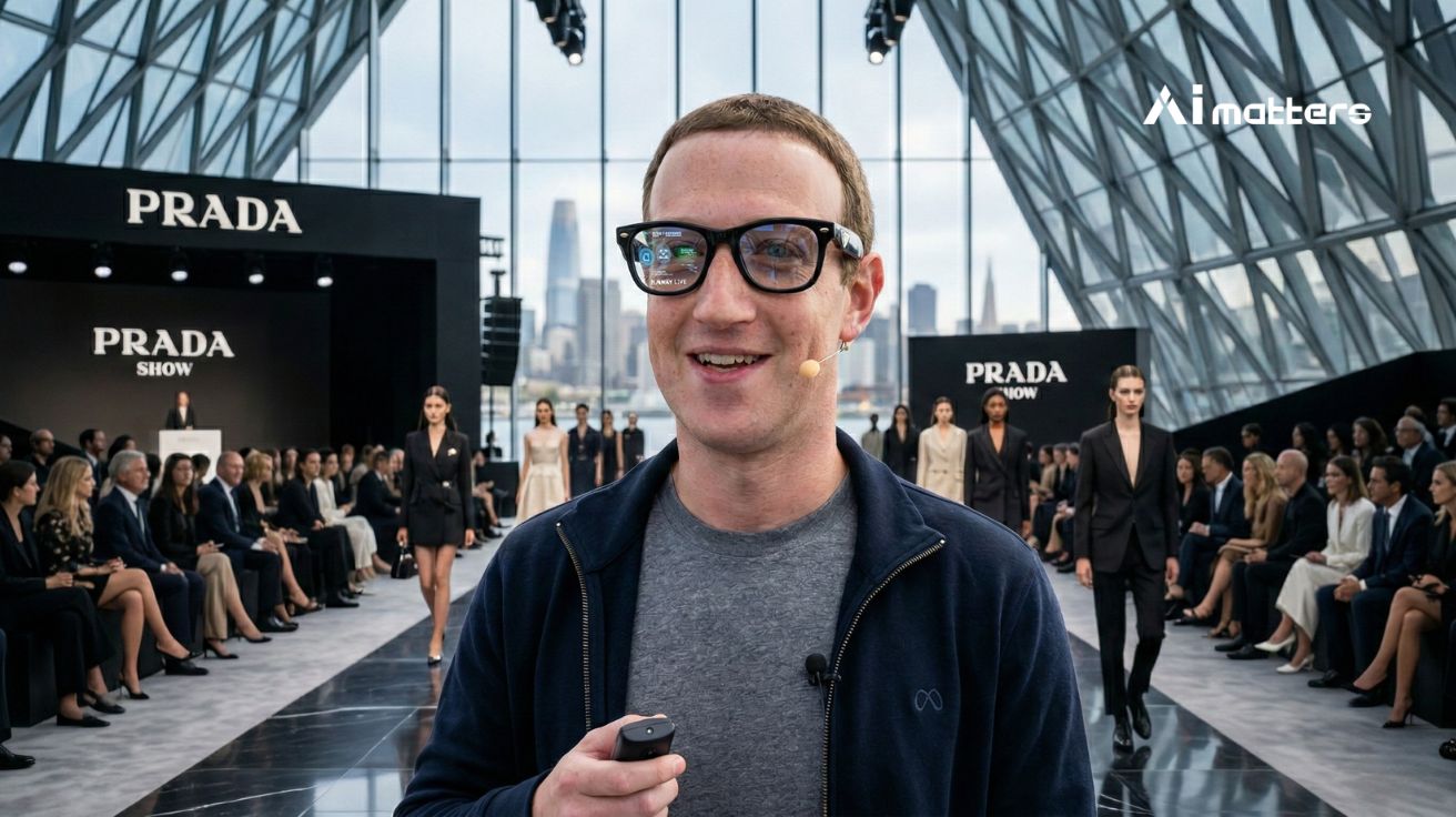 저커버그, 프라다 패션쇼 전면 착석…메타 AI 안경 명품 버전 나오나